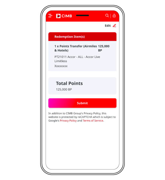 Redeem CIMB Bonus Points - Step 3